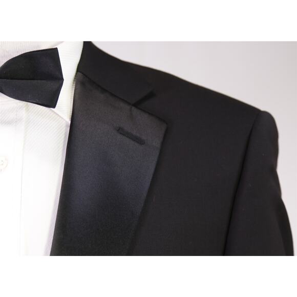 Calvin Klein Black Formal Tuxedo Blazer Jacket Wool Stretch 38R - Picture 4 of 9